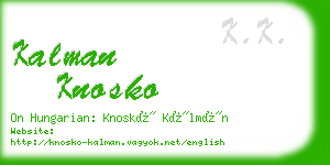 kalman knosko business card